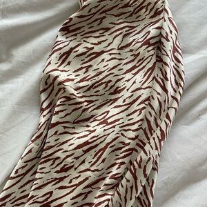 Stylish Cream and Brown Patterned Skirt